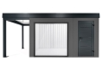 GARDEON® Zahradní domek s panoramatickým oknem, dveřmi Hörmann a přístřeškem